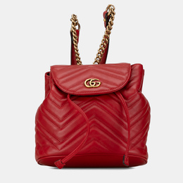 Gucci: Красный рюкзак  GG Marmont