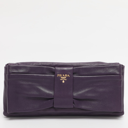 Prada: Фиолетовый клатч 