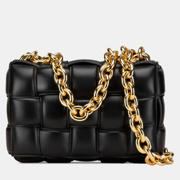 Bottega Veneta: Чёрная сумка  Chain Cassette