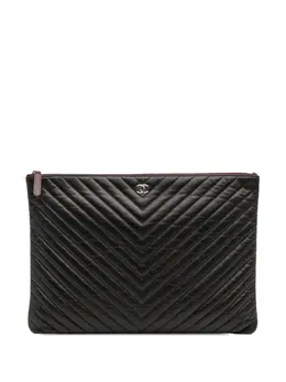 CHANEL Pre-Owned: Чёрный клатч 