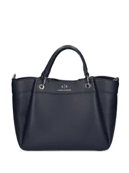 Armani Exchange: Голубая сумка-шоппер 
