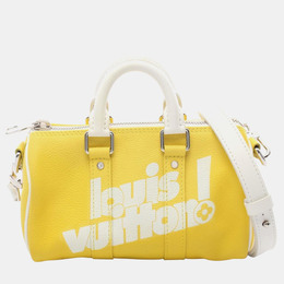 Louis Vuitton: Жёлтая сумка  Keepall