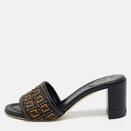 Fendi: Чорні сандалі  FF Interlace
