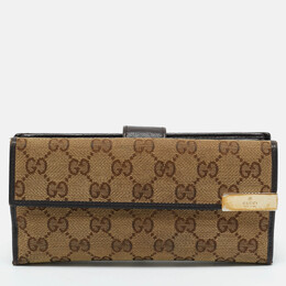 Gucci: Бежевый кошелёк  GG