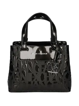 Armani Exchange: Чёрная сумка-шоппер 