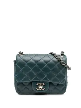 CHANEL Pre-Owned: Голубая сумка через плечо 