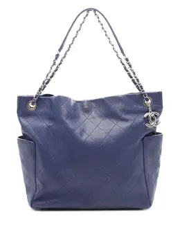 CHANEL Pre-Owned: Голубая сумка-шоппер 