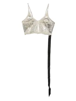 Rick Owens DRKSHDW: Серебристый топ 