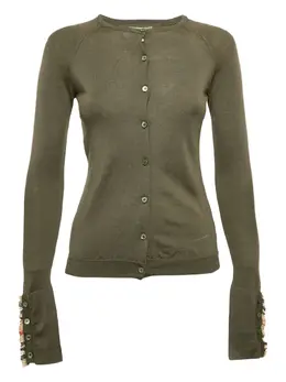 Burberry Pre-Owned: Зелёный кардиган 