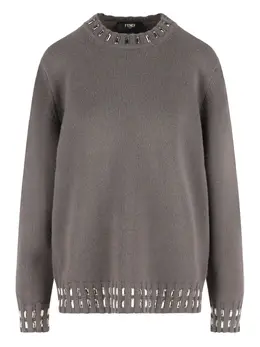 FENDI: Свитер со стразами 