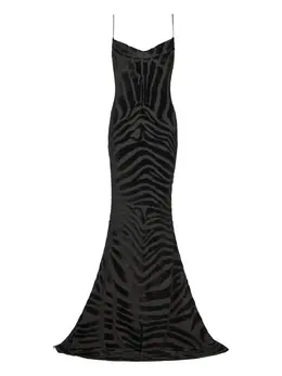 Balmain: Платье с принтом зебры 