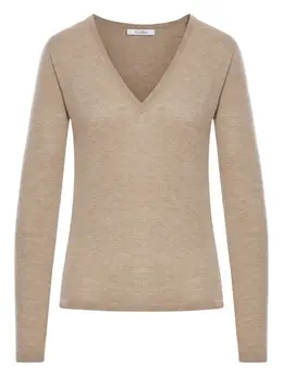 Max Mara: Свитер с v-образным вырезом 