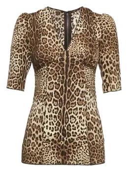Dolce & Gabbana Pre-Owned: Топ с леопардовым принтом 