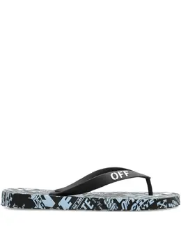 Off-White: Чёрные шлёпанцы 