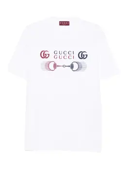 Gucci: Белая футболка  Horsebit