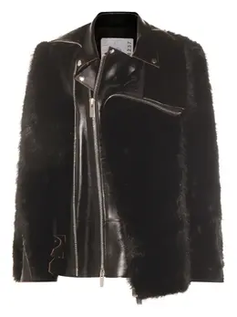 sacai: Кожаная куртка 