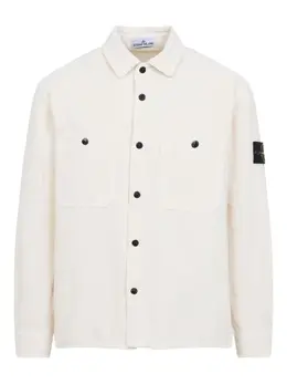 Stone Island: Белая рубашка 
