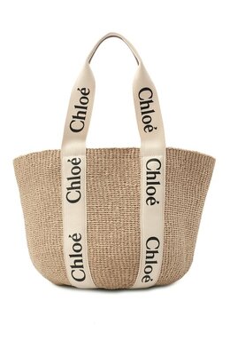 Chloé: Бежевая сумка  Woody