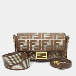 Fendi: Коричневі сумки  Baguette