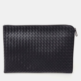 Bottega Veneta: Чёрный клатч 