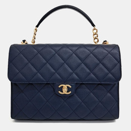 Chanel: Синяя сумка-шоппер 