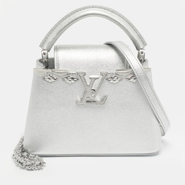 Louis Vuitton: Серебристая сумка 