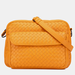 Bottega Veneta: Жёлтая сумка  Intrecciato