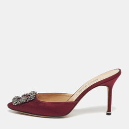 Manolo Blahnik: Бордовые сабо  Hangisi