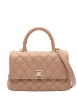 CHANEL Pre-Owned: Коричневая сумка на руку 