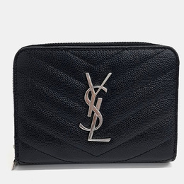 Saint Laurent Paris: Чёрный кошелёк  Monogram