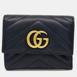 Gucci: Чёрный кошелёк  Marmont