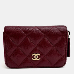 Chanel: Бордовый картхолдер 