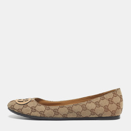 Gucci: Бежевые балетки  GG