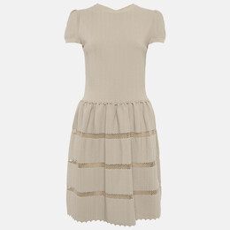 Valentino: Бежевое платье 