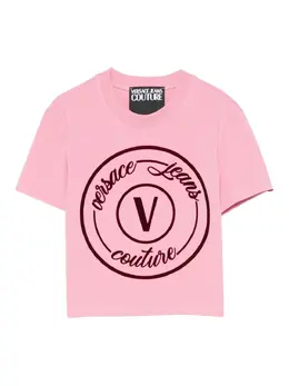 Versace Jeans Couture: Розовая футболка 