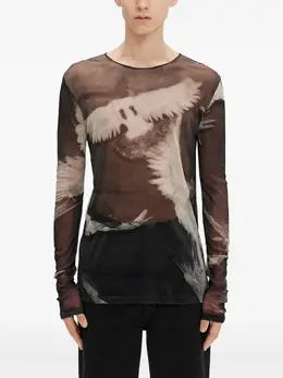 Ann Demeulemeester: Футболка с принтом 