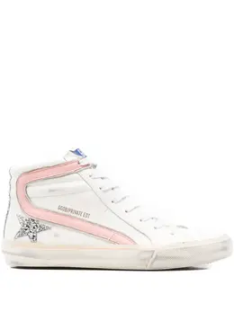 Golden Goose: Белые кроссовки  Slide
