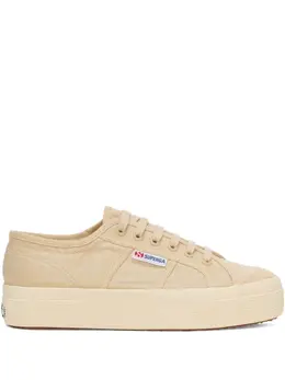 Superga: Бежевые кроссовки 