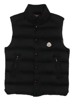 Moncler: Чёрный жилет  Tibb
