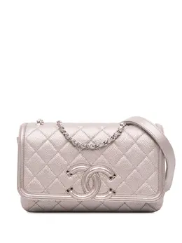 CHANEL Pre-Owned: Серебристая сумка через плечо 