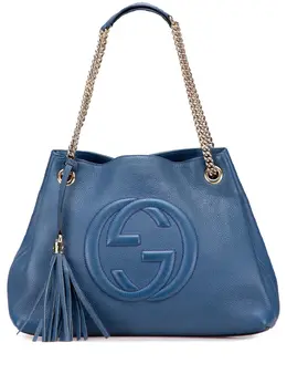 Gucci Pre-Owned: Голубая сумка-шоппер 