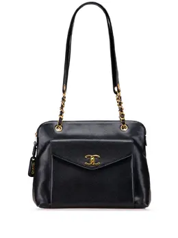 CHANEL Pre-Owned: Чёрная сумка-шоппер 