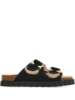 Ferragamo: Чёрные сандалии  Gancini