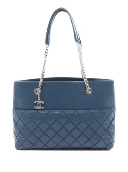 CHANEL Pre-Owned: Голубая сумка-шоппер 
