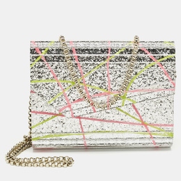 Jimmy Choo: Серебристый клатч  Candy