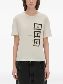Ann Demeulemeester: Бежевая футболка 