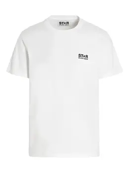 Golden Goose: Белая футболка  Star