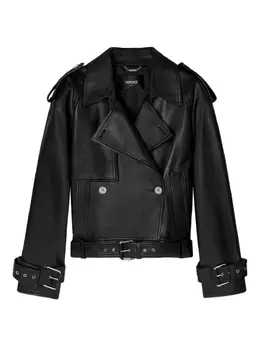 Versace: Кожаная куртка 