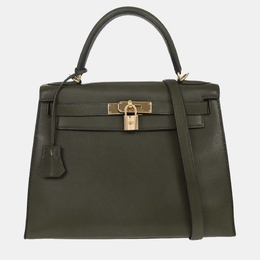 Hermes: Зелёная сумка  Kelly 28