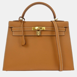 Hermes: Коричневая сумка  Kelly 32